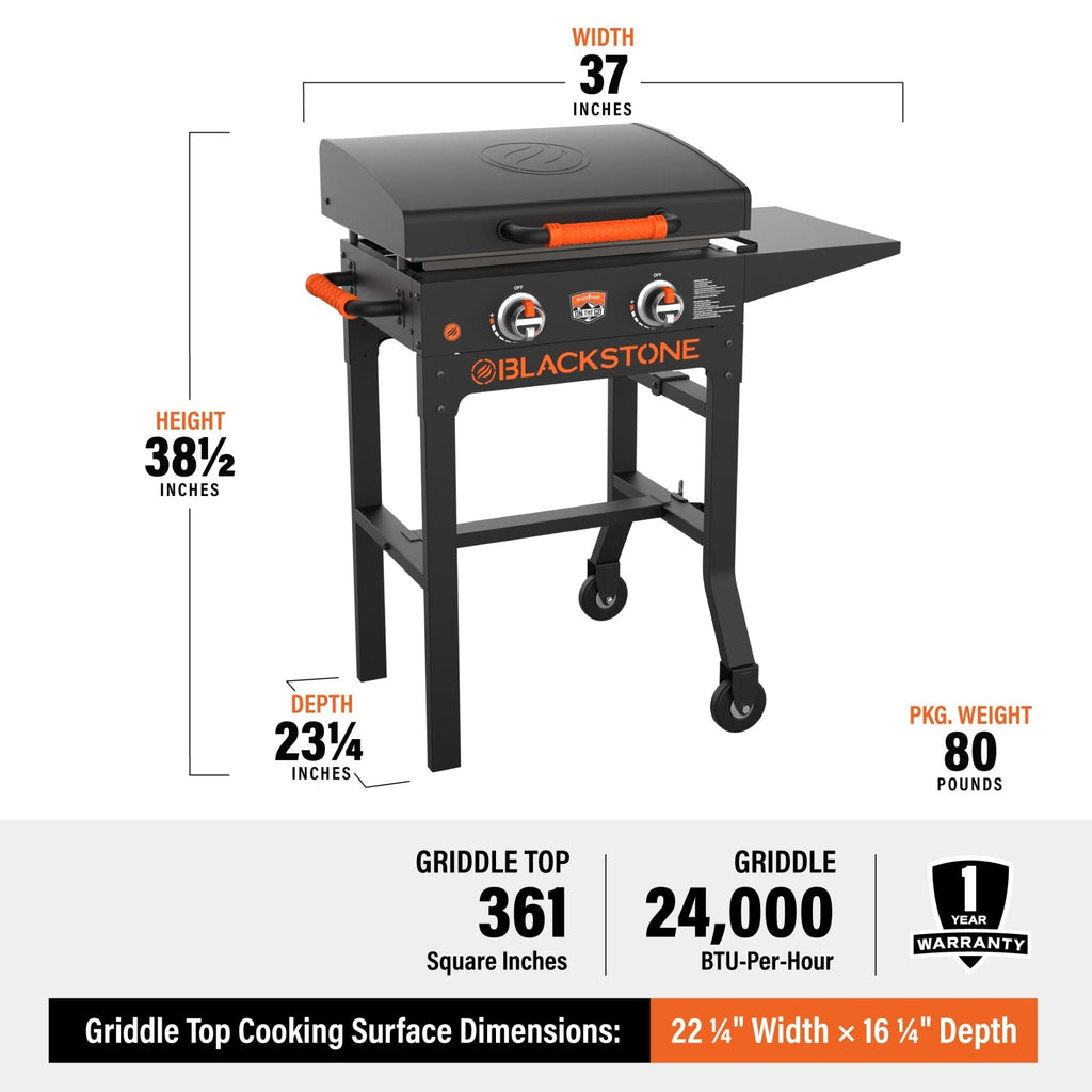 Blackstone On The Go Portable 22 Inch Cart Griddle With Hood